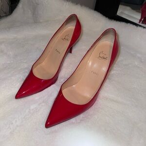 Christian Louboutin Decollete 554 Red Patent Heels